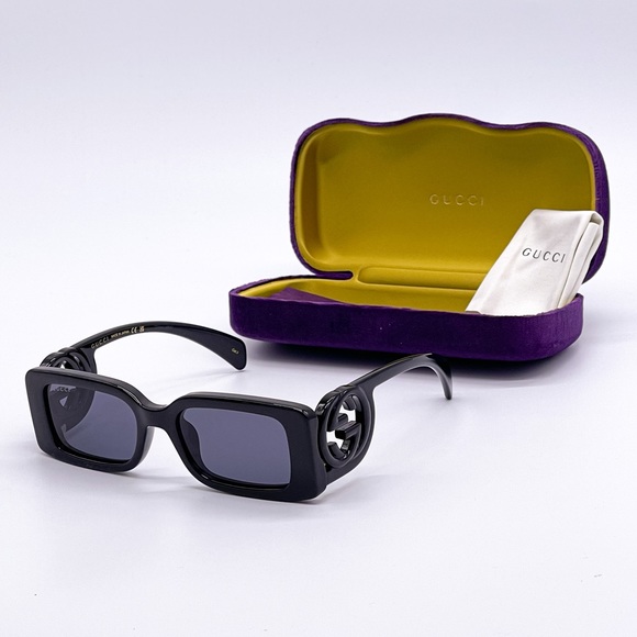 NEW GUCCI GG1325S 001 BLACK SQUARE WOMEN SUNGLASSES GUCCI - Picture 2 of 15